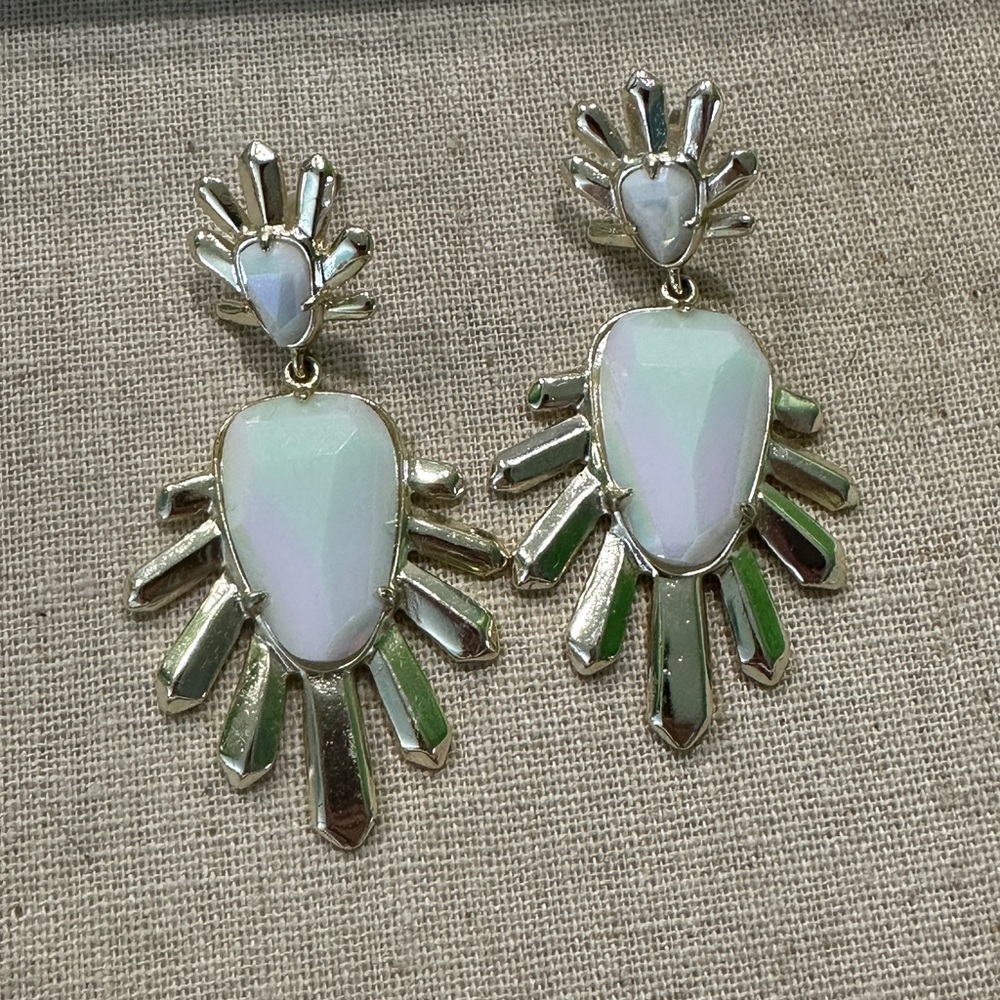 Kendra Scott White iridescent sterling earrings